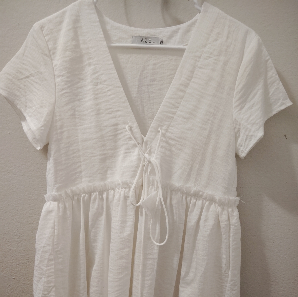 Hazel White Short Sleeve Jumpsuit